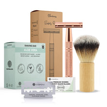 Load image into Gallery viewer, Starter Kit Safety Razor Rose Gold Aluminium